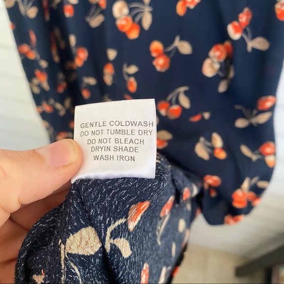 ‘Angel’ Vintage Style Cherry Patterned Navy Dress - Picture 6 of 12